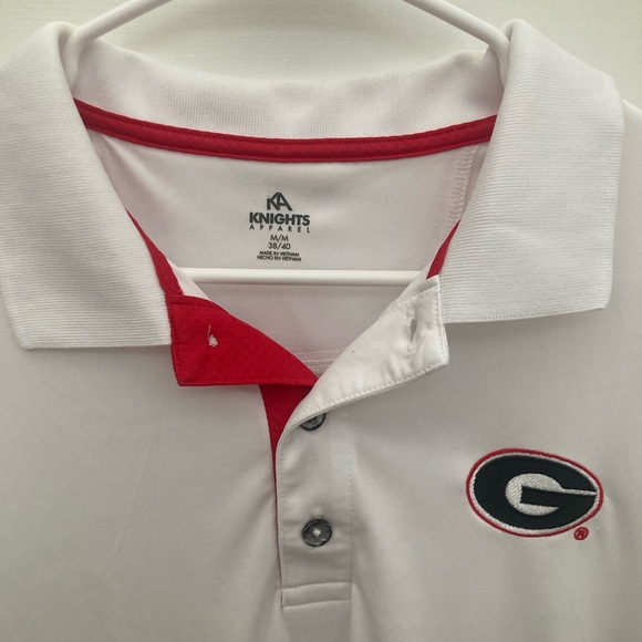 Knights Apparel Georgia Bulldogs Red and White Men's Polo Shirt - Picture 2 of 5
